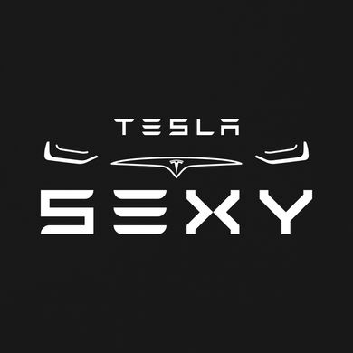 Автомобільна чорна футболка "Tesla SEXY", S